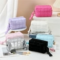 thumbnail image 2 of Travel Friendly Puffer Makeup Bag for Women Soft Quilted Bags Cosmetic Pouches, 2 of 8
