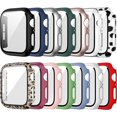 thumbnail image 1 of 14 Pack Case for Apple Watch Series 8 & Series 7 45mm with Tempered Glass Screen Protector, PC Hard Ultra-Thin Scratch Resistant Bumper Protective Cover for iWatch Series 8 7 45mm Accessories, 1 of 5