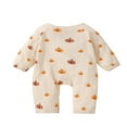 thumbnail image 2 of Halloween Baby Pumpkin Print Jumpsuits Long Sleeve Rompers Kids Bodysuits Soft Skin Friendly Cloth, 2 of 8