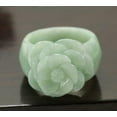 thumbnail image 2 of Natural Jade Flower Carved Ring for Lady Finger Ring Chinese Antique, 2 of 4