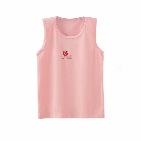 Glisme Toddler Girls Lightweight T-Shirt Graphic Print Sleeveless Crew Neck Fall Loose Fit Girls Tees Size 3-4 Years Light Pink