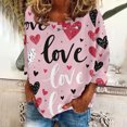 thumbnail image 2 of Gkeoshab Valentine's Day Fashion Women's T-Shirt Loose Fit Heart Print Blouse Casual Holiday Top LP1 S, 2 of 4