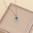 thumbnail image 1 of Collar para mujer, joyería para mujer, collar de diamantes de moda para mujer, colgante de cadena de clavícula con gotas de agua de cristal, anillo de joyería, 1 of 3