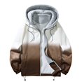 thumbnail image 2 of Maoxin Men's Jacket Men's Stitching Drawstring Hooded Slim Fashion Jacket Coat Outwear Jackets for Men , Coffee , M, 2 of 5