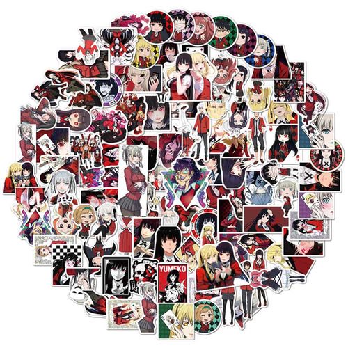 shiyao 100pcs kakegurui stickers anime sticker waterproof and doodle stickers for kids teens adults walmart com
