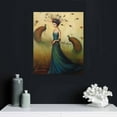 thumbnail image 4 of COMIO The Stupell Home Decor Beauty and Birds in Her Hair Woman and Peacock Illustration Stretched Canvas Wall Art, Multi Color, 4 of 4