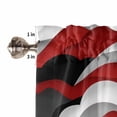 thumbnail image 5 of Bedroom Curtains 63 Inches length, Red Black Ombre Window Treatment Curtain Drapes, Modern Geometric Moire Abstract Art Rod Pocket Curtain Panels for Living Room Kitchen, 42"x63", 2 Panels, 5 of 7