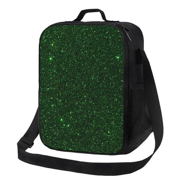Disketp Emerald Green Sparkling Bolsa Térmica Estampada para Almuerzo, Lonchera para Hombres y Mujeres Adultos
