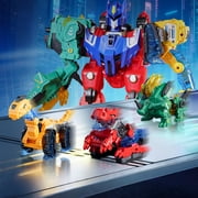 VEAIS Magnetic Deformable 6-in-1 Transformable Dinosaur Robot Toy Educational STEM DIY Assembly