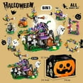 thumbnail image 2 of NWJ Halloween Pumpkin House Building Blocks Toy Set - Small Particles Educational Puzzle for Kids, Perfect Halloween Gift, 2 of 6