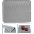 thumbnail image 5 of Alfombrilla de silicona antigoteo para encimeras, escurridores y soportes, resistente al calor, para secar platos, color gris, 5 of 5