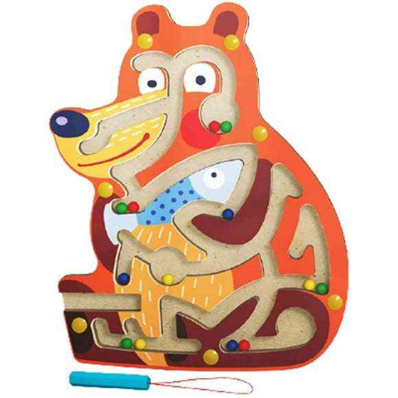 HTOOQWood Labyrinth Game, Wooden Board Game Cute Animal Puzzle Maze Ball Toys, Puzzle Game Educational Toy Gift for Kids Boys Girls Brain Teaser