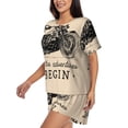 thumbnail image 2 of Naloa Let The Adventure Begin Women's Short-Sleeved Pajama Set, Loungewear, Summer pajamas, Breathable Cozy - XX-Large, 2 of 9