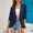 Navy, variant on Summer Cardigans for Women Women Solid Color Seventh Sleeve Cardigan For Women Casual Drape Open Front Lightweight Layered Knit Top Black XXL