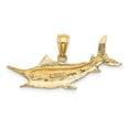 thumbnail image 6 of Auriga Fine Jewelry 14K Yellow Gold 2-D Textured Marlin Fish Charm for Women, 6 of 6