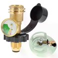thumbnail image 1 of Detector de fugas de manómetro de gas para tanque de propano. Convierta la válvula de servicio del tanque POL LP a QCC1/Tipo 1 para calentador de parrilla de gas para barbacoa con cilindro de propano., 1 of 5