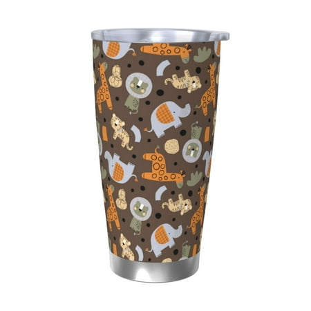 

Vsdgher Cute Lion Tiger 20 Oz Stainless Steel Vacuum Insulated Travel Mug Coffee Cup for Home Office Outdoor Works Great for Ice Drinks and Hot Beverage -Without Straw