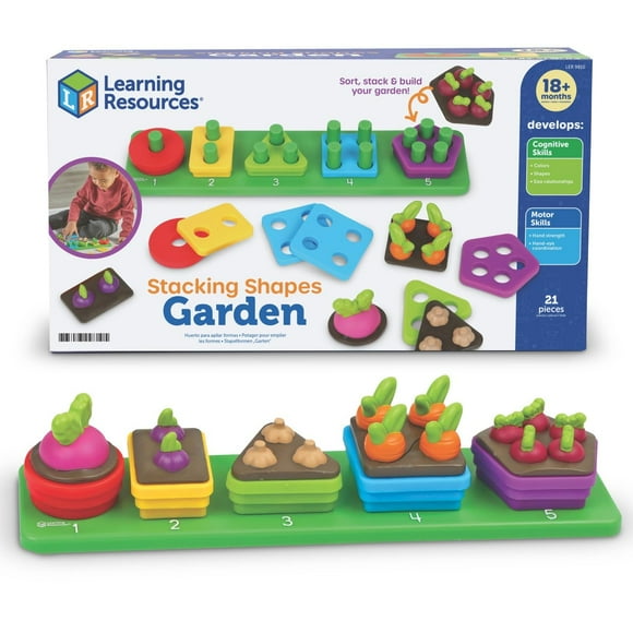 Recursos de aprendizaje sobre juguetes: Stacking Shapes Garden Montessori