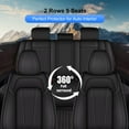 thumbnail image 7 of JIAMAOXIN Car Seat Covers Fit for Hyundai Tucson 2010-2025: Full Set Leather Seat Covers Waterproof Airbag Compatible Automotive Seat Cushion Protector(5 Seats,Black), 7 of 7