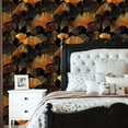 thumbnail image 6 of Peel and Stick Wallpaper Elegant Black Gold Ginkgo Leaf Design Wall Mural 23.6in x 9.8ft Self Adhesive Removable Wall Paper Renter Friendly Wallpaper for Nursery Bedroom Cabinets, 6 of 8