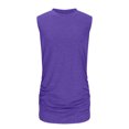 thumbnail image 4 of ZQGJB Plus Size Womens Ruched Tank Tops Loose Fit Crewneck Sleeveless Tops Dressy Casual Solid Color Basic Summer T-Shirts for Women 2024 Purple#02 XXXL, 4 of 9