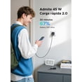 thumbnail image 3 of UGREEN 45W Cargador Tipo C GAN Portátil, PD 3 Puertos USB C y USB A, Carga Súper Rápida 2.0 para Galaxy S25 S24 S23 S22 Ultra, Compatible con iPhone 17 Pro MAX 16 15, Pixel 9 8, iPad, 3 of 5
