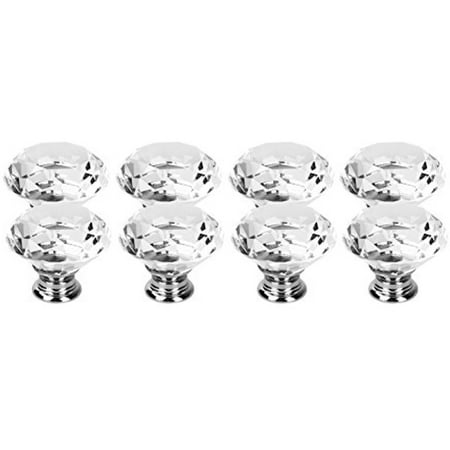 - Drawer Knob Pull Handle,8Pcs 40mm Diamond Shape Crystal Glass Cabinet Drawer Knobs with Screws for Home Office Cabinet Cupboard