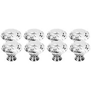 FAGINEY Drawer Knob Pull Handle, 8Pcs 40mm Diamond Shape Crystal Glass Cabinet Drawer Knobs with Screws for Home Office Cabinet Cupboard