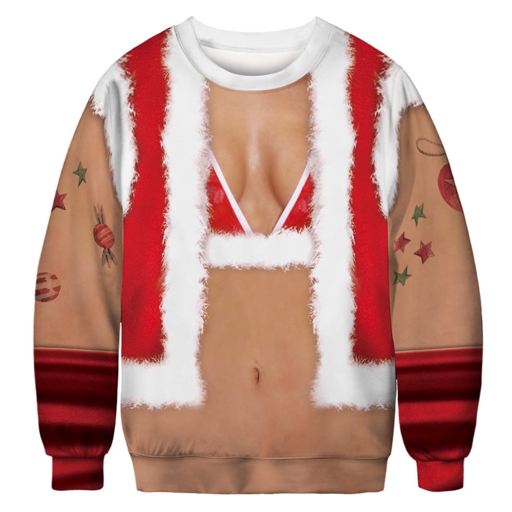 Pull De Noël Humoristique Pour Homme - Sweat-shirt à Manches Longues, Motifs 3D Drôles, Pour Fêtes Et Soirées à Thème - 6
