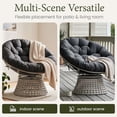 thumbnail image 6 of LayinSun Oversized Outdoor Rattan Swivel Papasan Chair with 6" Soft Thickened Cushion for Patio, Deck, Living Room, 6 of 7