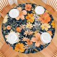 thumbnail image 2 of Pioneer Flower Floral Print Pattern Round Fitted Tablecloth with Elastic Edge,Dining Table Cover Waterproof,Outdoor Round Tablecloth for Camping,Dining,Indoor and Outdoor, 2 of 7