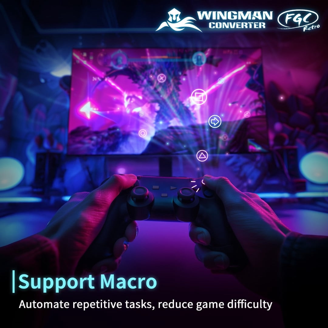 Brook Gaming Wingman FGC Retro: PS1 & PS2 Controllers for PS5 / PS4 / PC with Turbo, Version Year 2026