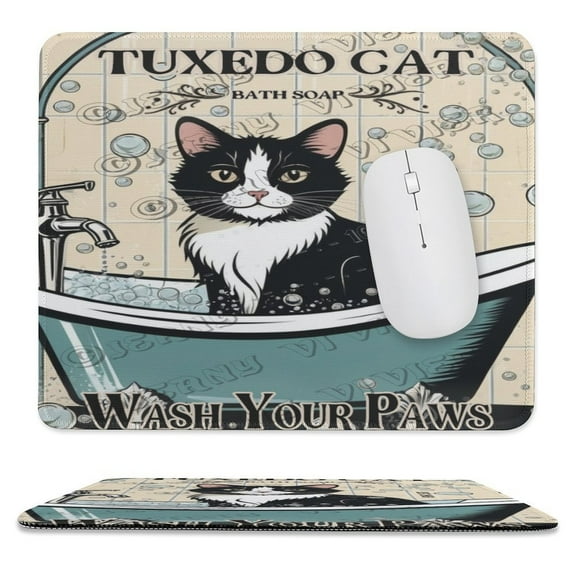 Cute Cat Mouse Pad,Mouse Pads For Wireless Mouse Desk Accessories, Travel Mousepad With Non-Slip Rubber Base,Stitched Edge Mouse Pads For Desk, Computers, Laptop, Office 10"x12"