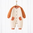 thumbnail image 2 of CAUYDY 0 3 6 9 Months 1T 2T Baby Boys Pajamas Newborn Clothes Preemie Long Sleeved Romper Fall Winter Infant Boy Soft Bodysuit Toddler Sleepers Orange for Sizes 12-18 Months, 2 of 6