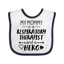 Inktastic My Mommy is a Respiratory Therapist and a Hero Boys or Girls Baby Bib