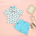thumbnail image 2 of Boy Outfits Summer Beachcomber Relax Short Sleeve Elephant Print Shirt Denim Shorts Suit Boys Back To School Clothes Sky Blue 18 Months-24 Months, 2 of 7