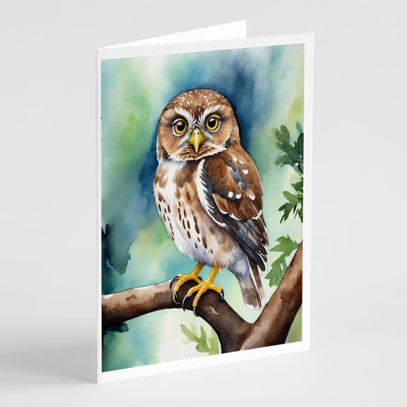 Carolines Treasures DAC7463GCA7P 5 x 7 in. Northern Pygmy Owl Greeting Cards - Pack of 8