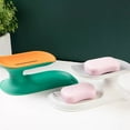 thumbnail image 4 of Nkmbld Soap Dish Holder Household Double-layer Rotatable Soap Bathroom Detachable Soap Box Punching Sticking Standing, White, 4 of 7