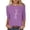 A409 Purple, variant on Mifsaly 3/4 Sleeve Tops for Women Casual Script Faith Graphic Top Crewneck Cotton Shirt Soft Stretchy Slim Fit Summer Blouse Elegant Religious Style Tee XXL