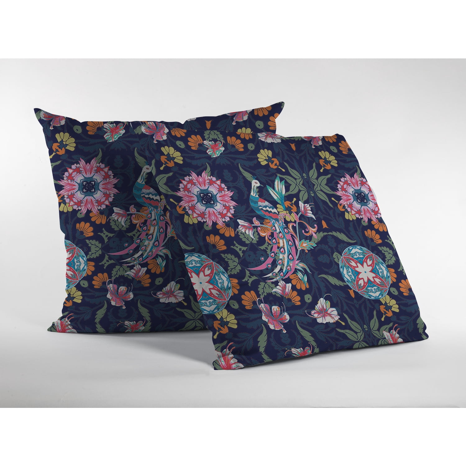 Amrita Sen Broadcloth Zippered Pillow With Indigo Finish CAPL3BrCDS-ZP-20x20