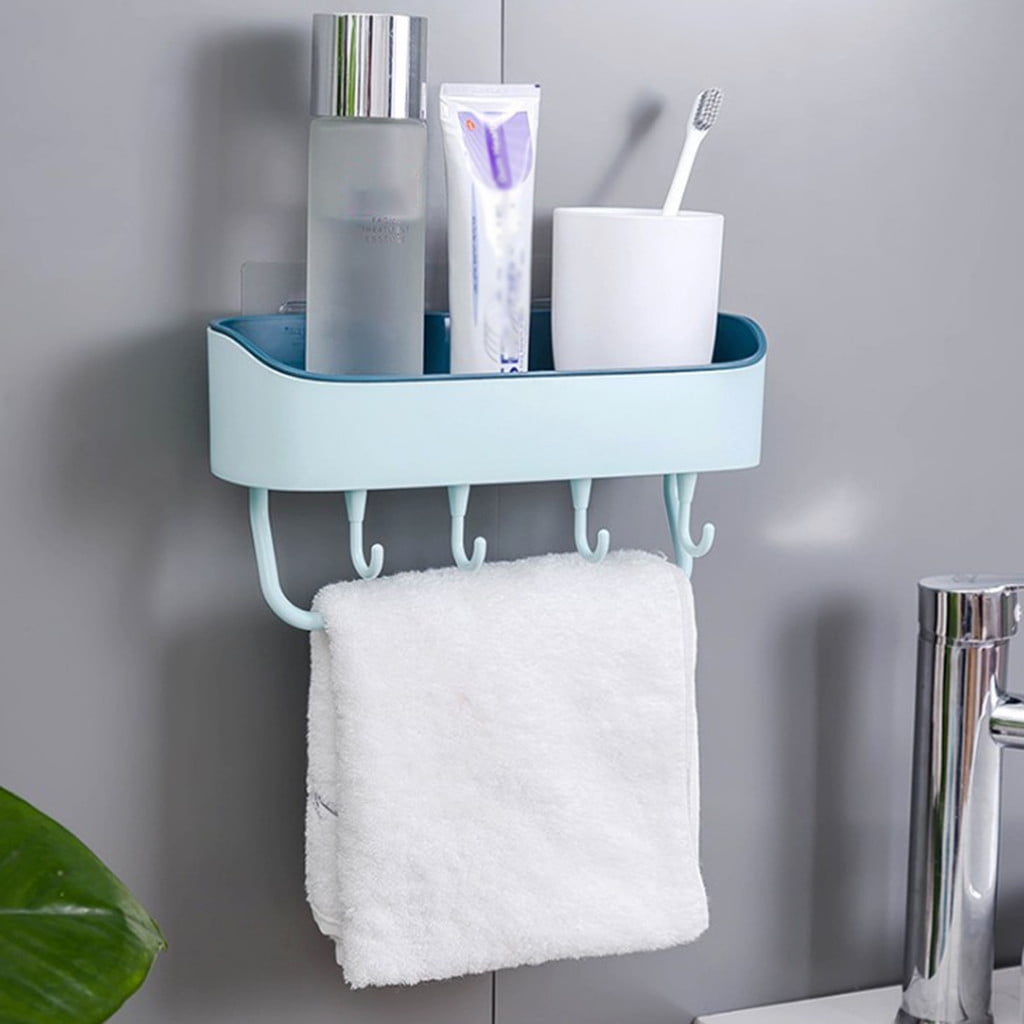 Siaonvr PunchFree Plastic Bathroom Shelf Shower Shampoo Holder Storage