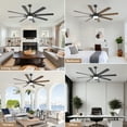 thumbnail image 5 of 72-Inch Modern Industrial Black Ceiling Fan with Light and Remote, 5 of 6