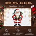 Holiday Table Mats A painting of a santa claus holding a box,6 Pack ...