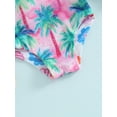 thumbnail image 6 of Bagilaanoe Toddler Baby Girl One-Piece Swimsuit Flower Print Long Sleeve Rashguard Swimwear 6M 12M 18M 24M 3T 4T 5T Kids Ruffle Bathing Suit, 6 of 8