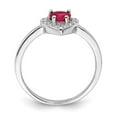 thumbnail image 2 of Sterling Silver Rhodium-plated Created Corundum & CZ Heart Ring, 2 of 4
