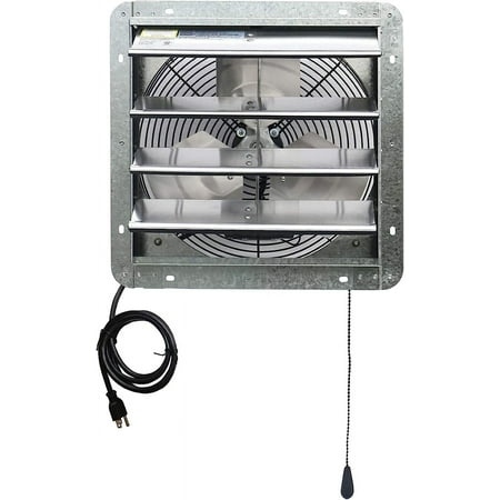 

Wall Mounted Shutter Exhaust Thermostat Control-3 Speeds Vent Fan For Home Attic Shed or Garage Ventilation 850 CFM 1300 SQF Coverage Area Variable Silver
