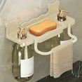 thumbnail image 5 of Shampoo and Conditioner Dispenser - Shower Soap Dispenser Wall Mounted - Plastic Shampoo Dispenser, Shower Storage Rack （White）, 5 of 7