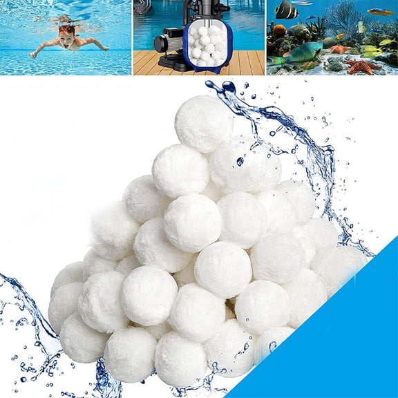 Homesteed Pool Filter Sand Alternative Reusable Filter Balls for Swimming Pool Sand Filter Pump and Above Ground Pool Filtration System