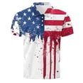 thumbnail image 3 of Jinhomg Mens Summer Graphic Shirts Patriotic4Th of July American Flag Tees Casual Comfy Short Sleeve Button Up Polos Shirt Big And Tall Independence Day Party Tops White XXL, 3 of 5