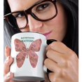 thumbnail image 2 of 3dRose, Kindness Matters with Pink Vintage Style Butterfly, 15oz Two-Tone Black Mug, 2 of 7